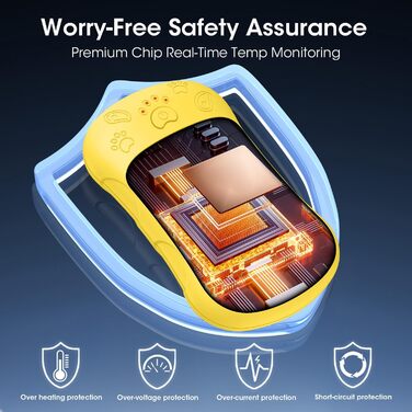 Електричні грілки для рук, 2 шт. 6000mAh, акумуляторні, багаторазові, для активного відпочинку, спорту, полювання, гольфу, кемпінгу, теплий подарунок для жінок, чоловіків, дітей (жовті)