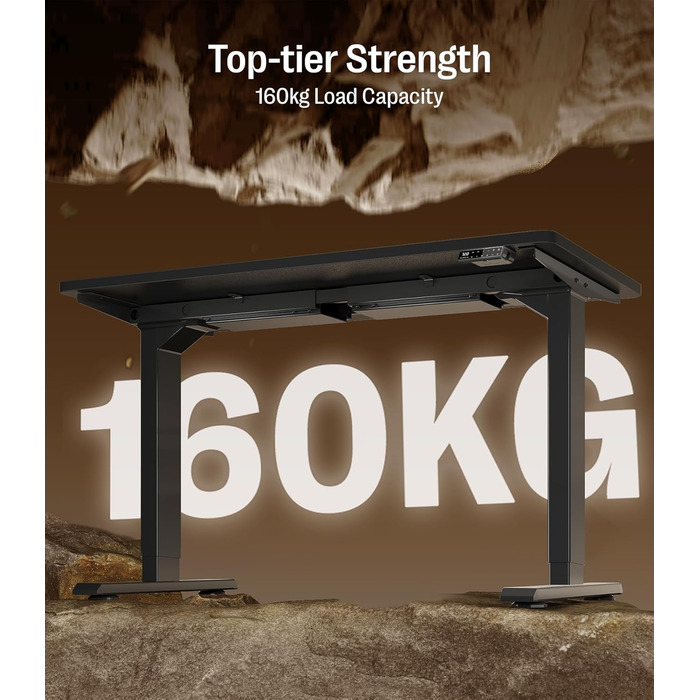 Регульований стіл MAIDeSITe S2 Pro 160x80 см: електричний, з захистом від зіткнень, чорний