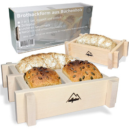 Неметалеві форми для випічки хліба - набір компактних прямокутних рамок для випічки 2 в 1, регульованих з масиву бука - смачна Самостійна робота