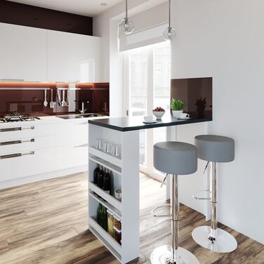 Барний стіл Vicco Bartisch-Set з 2 барними стільцями, 117 x 57 см (Білий/Сірий)