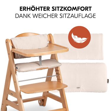 Високий стільчик для годування Hauck Beta+ Newborn Set Premium Dark Grey - комплект для новонароджених, з м'яким сидінням та підносом