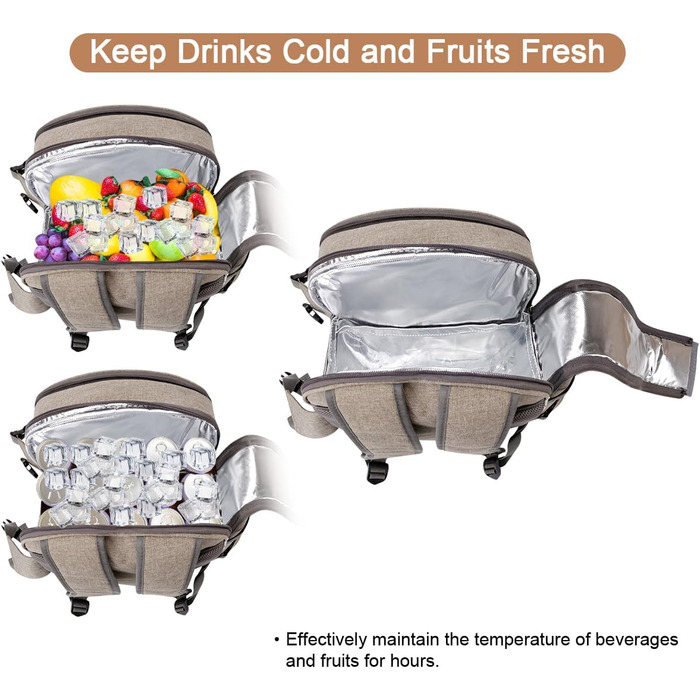 Набір для пікніка Sunflora з ізольованим контейнером та ковдрою, пікніковий кошик для кемпінгу та відпочинку на природі (Блакитний та смужки) Блакитний та смужки (Бежевий, на 2 особи)