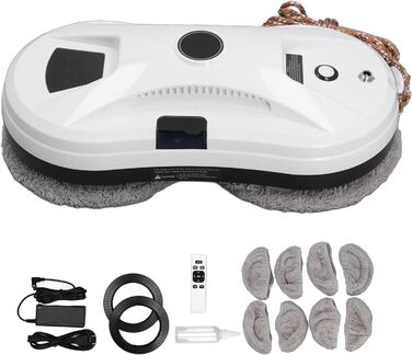 Робот для миття вікон автоматичний з розпилювачем води, 5600 Па, з захистом від падіння, дистанційне керування, для вікон та скла, 220V