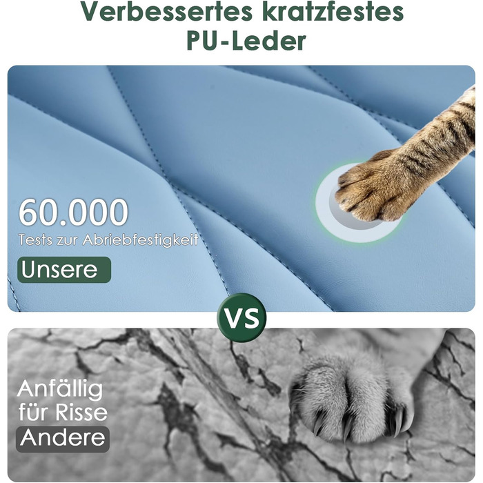 Офісне крісло YOUTASTE з принтом листя, ергономічне, регульоване по висоті з функцією гойдання, без підлокітників, шкіряне, для дому та офісу, блакитне