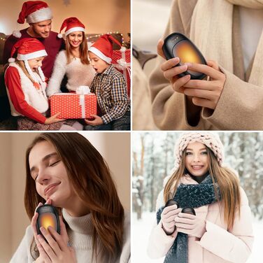 Jonwall Електричні грілки для рук, перезаряджувані, 2 шт. у наборі, USB, портативні, 3 рівні нагріву, для кемпінгу, полювання, гольфу, подарунок для жінок та чоловіків (сірі)