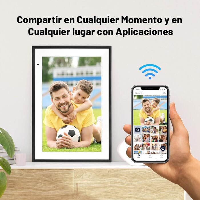 Цифровий фоторамка WiFi 10,1 дюйма, IPS HD сенсорний екран, 32GB, автоматичне обертання, підключення з будь-якого місця, чорний