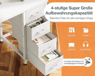 Компактний письмовий стіл Coleshome з 4 шухлядами, 100x40 см, з полицями, для офісу, кабінету, спальні