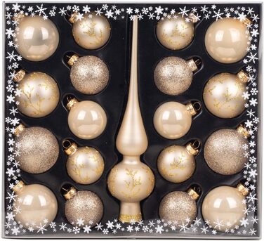 Скляний декор MAGIC куля в асортименті 19 TLG. Різдвяні кулі з червоного золота Різдвяні кулі (шампанське крем)