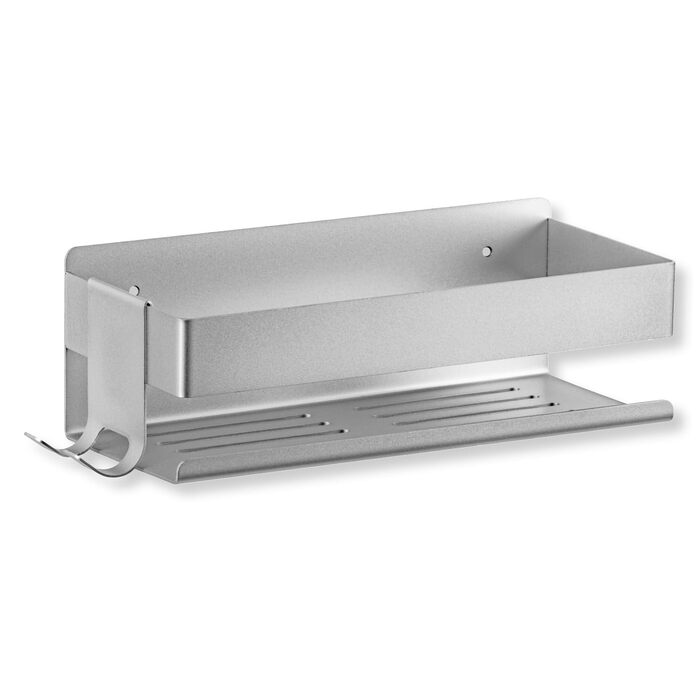 Набір з 2 полиці для душу Benkstein | Регульована полиця для душу без свердління | Корзина для душу, тримач для шампуню та гелю для душу | Організатор для ванної кімнати, полиця для душу (кріпиться на клей, срібло)