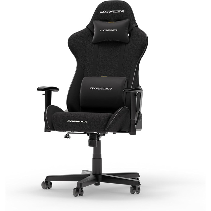 Крісло ігрове DXRacer Formula L, чорний, тканина FD23 - ергономічне, для ПК геймерів та офісу