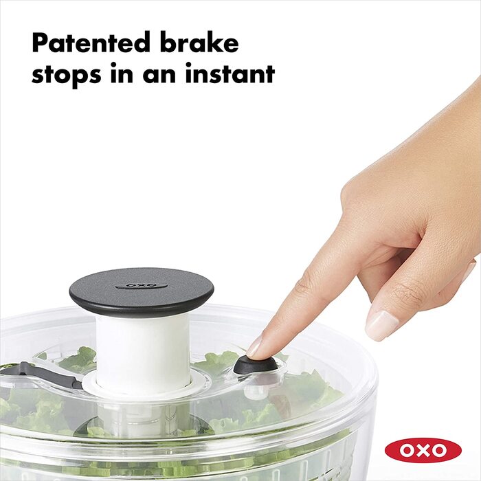 OXO Good Grips Салатниця-віджимник з ситом та кришкою, зелена – для сушіння салату