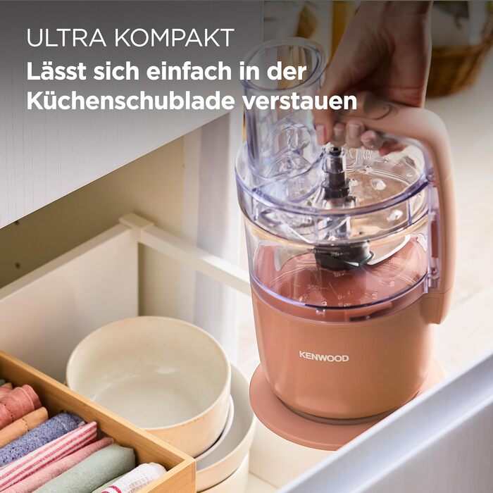 Кухонний комбайн Kenwood MultiPro Go FDP22.130GY: компактний, 650 Вт, 1.3 л, для нарізки, натирання, пюрування та замішування тіста, блакитний (Express Serve)