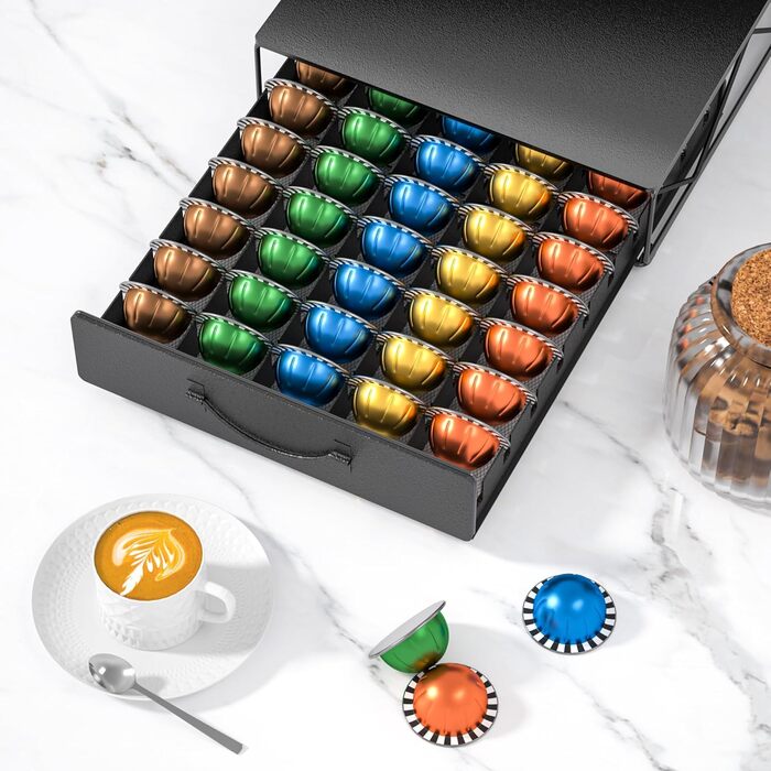 Тримач для капсул Vertuo та Nespresso: органайзер для 90 капсул, металевий, антиковзкий