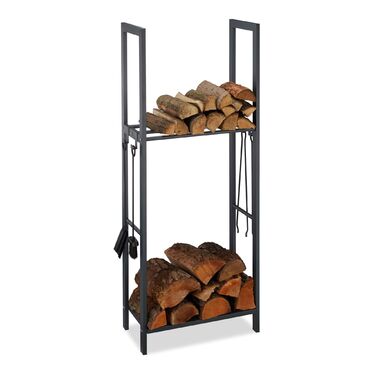 Стійка для дров Relaxdays з 2 полицями