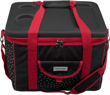 Сумка-холодильник anndora на 40 літрів-ізольована сумка-сумка для пікніка (XL Чорний в білий горошок)