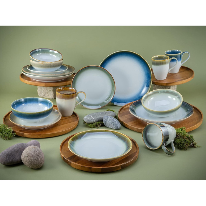 Cascade Bowls Mix Series, Набір чаш Будди 4 предмети (Color Mix, Combo Service 16 предметів), 17546