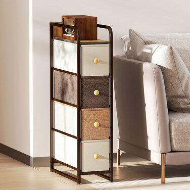 Комод з 4 висувними ящиками з фетру, органайзер з металевим каркасом, 20 x 47 x 84,5 см, різнокольоровий