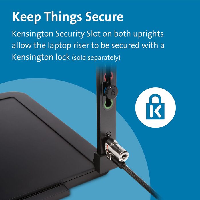 Підставка для ноутбука Kensington SmartFit, регульована по висоті, до 15.6 дюймів, з антиковзким покриттям та слотом Kensington, K52783WW. Підходить для ноутбуків з док-станцією