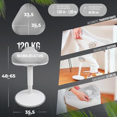 Офісний стілець Zip SH-01S з знімним чохлом | Ергономічний стілець для роботи та відпочинку | Має ефект гойдання, регулювання висоти (47-65 см), сертифікований IGR | Колір: світло-сірий