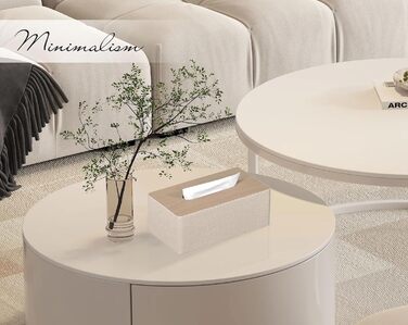 Скляниця для косметики, 25x13.5x9.5 см, PU-шкіра, сучасний дизайн, прямокутна форма, для ванної, спальні, кухні, офісу, бежевий колір