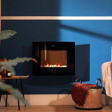 Електричний декоративний камін Cecotec ReadyWarm 2690 Flames Connected, 2000 Вт, Wi-Fi, білий, для обігріву 25 м², дистанційне керування, загартоване скло, 26 дюймів