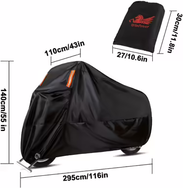 Чохол для мотоцикла WinPower 4XL, водонепроникний, вітростійкий, 210D, для вулиці, 295x110x140 см