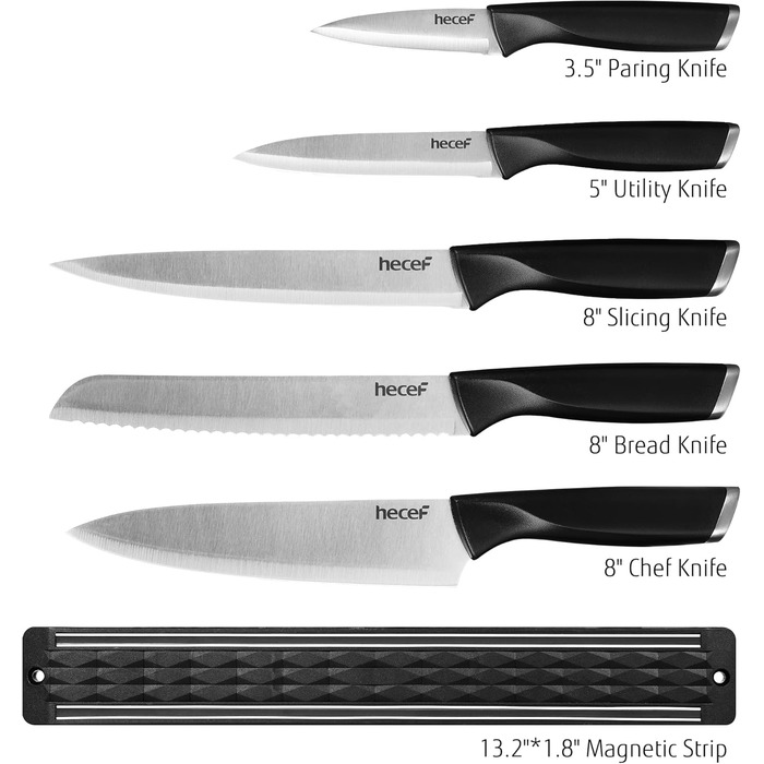 Набір кухонних ножів з бруском Messerblock, нержавіюча сталь, кухонна ножиці, 6 предметів, чорний