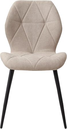 Набір з 4-х обідніх стільців GrandCA HOME, м'яке сидіння, скандинавський стиль, металеві ніжки, ромбоподібні подушки, бежевий колір