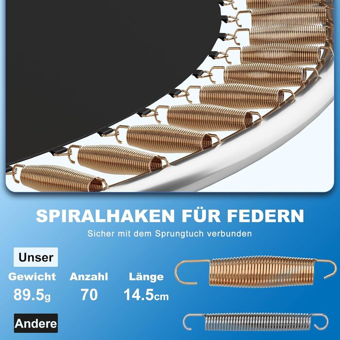 Батут Devoko вуличний 366 см з захисною сіткою, драбиною та м'яким покриттям. Сертифікат GS. Батут для дітей та саду.