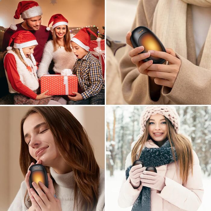 Електричні грілки для рук Jonwall, 2 шт., USB, багаторазові, 3 рівні нагріву, для кемпінгу, полювання, гольфу, чорні