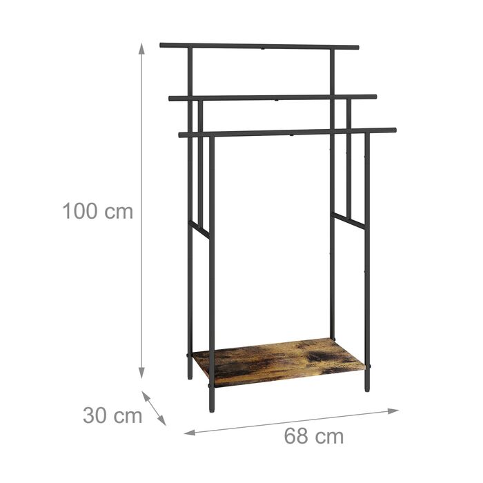 Підставка для рушників індустріального стилю з полицею Relaxdays