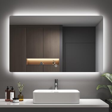 Дзеркало для ванної кімнати EMKE з підсвічуванням 60x80 см, антизапотівальне, сенсорне, 3 режими освітлення, таймер 3 години