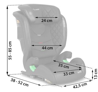 Автокрісло Nukido 15-36 кг, ISOFIX, регулювання підголівника та нахилу, чорний