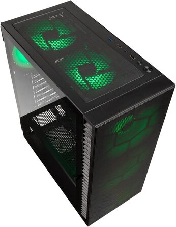 Корпус для ПК Kolink Observatory HF Mesh, 6 ARGB-вентиляторів, підтримка відеокарт до 330 мм, ATX, металева сітчаста передня панель, сталь, Mid-Tower, чорний