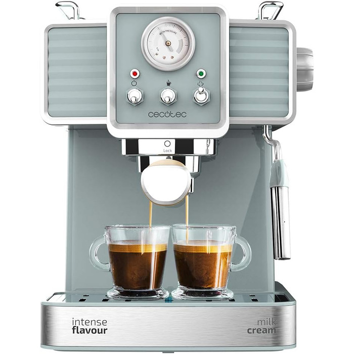 Кавомашина Cecotec Cumbia Power Espresso 20 Barista Aromax: 2900 Вт, 2 системи нагріву, 20 бар, манометр, подвійний фільтр