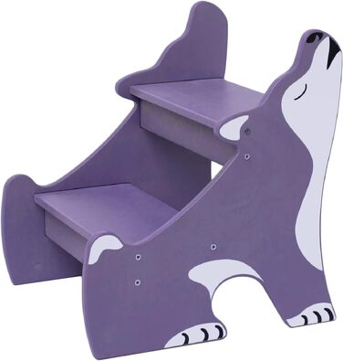 Дитячий тритухомір Wild Kids з дерева, 2 сходинки, для ванної кімнати, фіолетовий (Montessori)