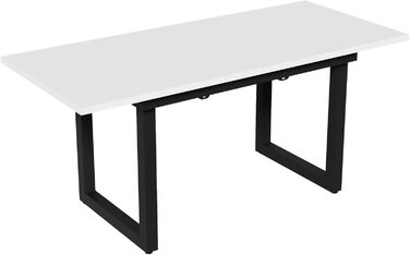 Розсувний обідній стіл Merax, 140/180x80x75 см, білий, металеві ніжки