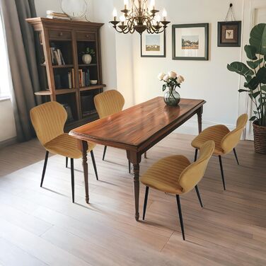 Набір з 2-х обідніх крісел CangLong, м'який крісло-релакс для кухні, їдальні та вітальні, гостьові крісла з масивними дерев'яними ніжками (колір: коричневий)