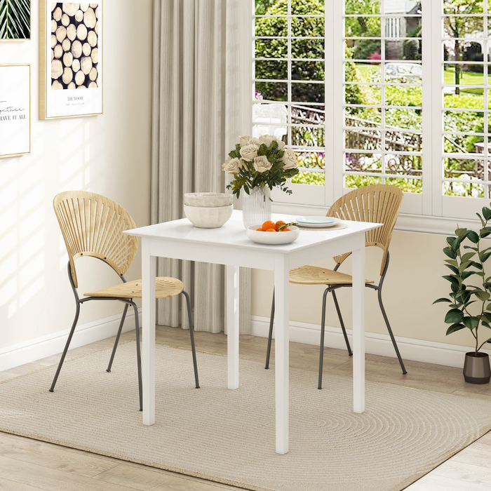 Обідній стіл для кухні, квадратний, сучасний дизайн, 75 см x 75 см x 76 см, білий