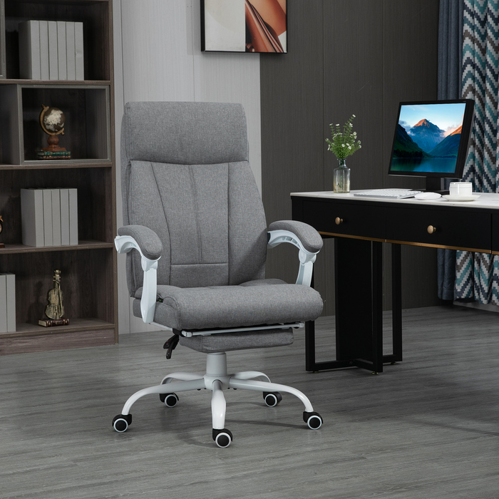 Ергономічне письмове крісло HOMCOM Office Chair з регульованою спинкою на 155° і функцією відкидання, регулюється по висоті для комфорту
