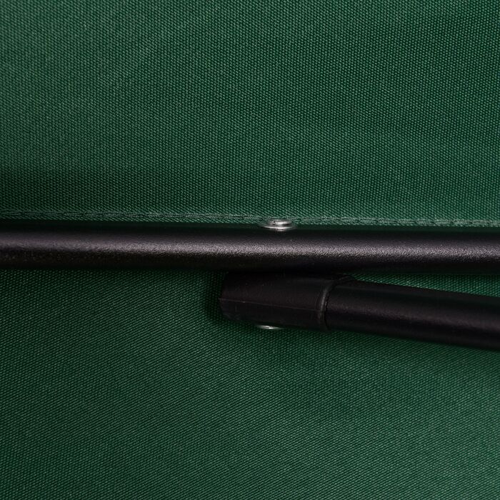 Outsunny Parasol Ø196 см, Парасолька з функцією складання, Шестигранна балконна парасолька Пляжна парасолька Вітрозахисна стабільна Ринкова парасолька Колінчастий Захист від сонця для пляжу Балкон Сад, зелений
