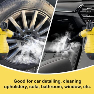 Портативний пароочисник Comforday для дому та авто: видаляє жир, плями та бруд. Зі 9 насадками для чищення диванів, кухні та інших поверхонь.