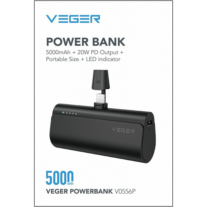 Швидкий зарядний пристрій, сумісний з iPhone, 5000mAh 20W PD Mini Power Bank