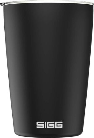Кружка SIGG Neso Pure Ceram з Tritan-кришкою, нержавіюча сталь 18/8, 0.3/0.4L, чорна, миється в посудомийній машині, BPA-free
