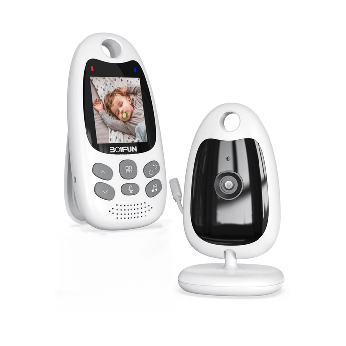 Радіоняня BOIFUN з камерою, відео, нічним баченням, датчиком температури та двостороннім зв'язком - перезаряджувана