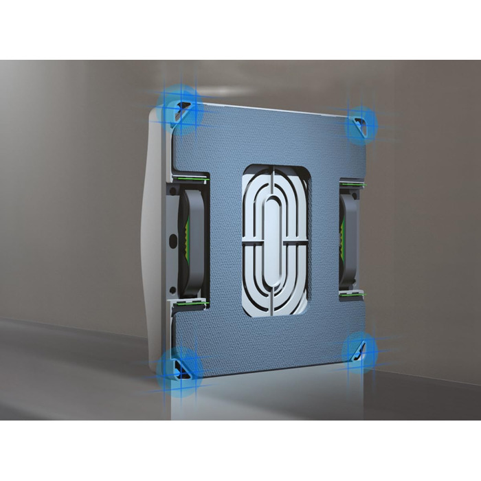 Робот для миття вікон Hutt W8 з пультом дистанційного керування | 2-фазне розпилення, 3800Pa всмоктування | 80 мл бак, розпізнавання країв | Для скла, плитки, дзеркал (4 серветки для миття, страхувальний трос в комплекті)