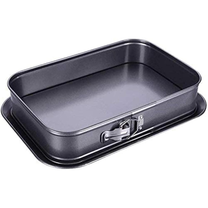 Форма для випічки Rectangular Notcilgias, прямокутна форма для кексу, форма для чізкейку, форма для тірамісу з антипригарним покриттям, зрізна, прямокутна форма для кексу (Чорний)
