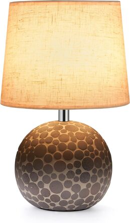 EGOBASIC LED-лампа настільна керамічна акумуляторна з пультом, бездротова, з таймером, регульована яскравість, 12 кольорів RGB, для вітальні, спальні, їдальні (вінтажний цоколь)