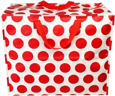 Гігантська сумка для покупок, сумка для покупок, гігантська сумка, універсальна сумка (червоний прожектор в горошок)
