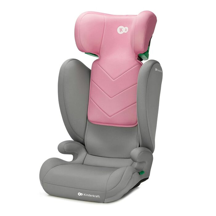 Дитяче автокрісло Kinderkraft i-Spark i-Size, група 2/3, 100-150 см, від 3,5 до 12 років, від 15 до 36 кг, Легке (4,5 кг), 3-точковий ремінь безпеки, Бічний захист, Чорний (Рожевий)